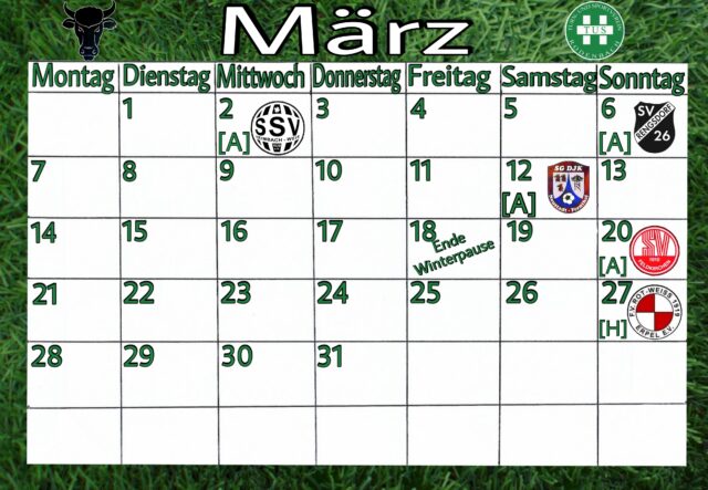 Read more about the article ⚽️ Programm für den März ⚽️