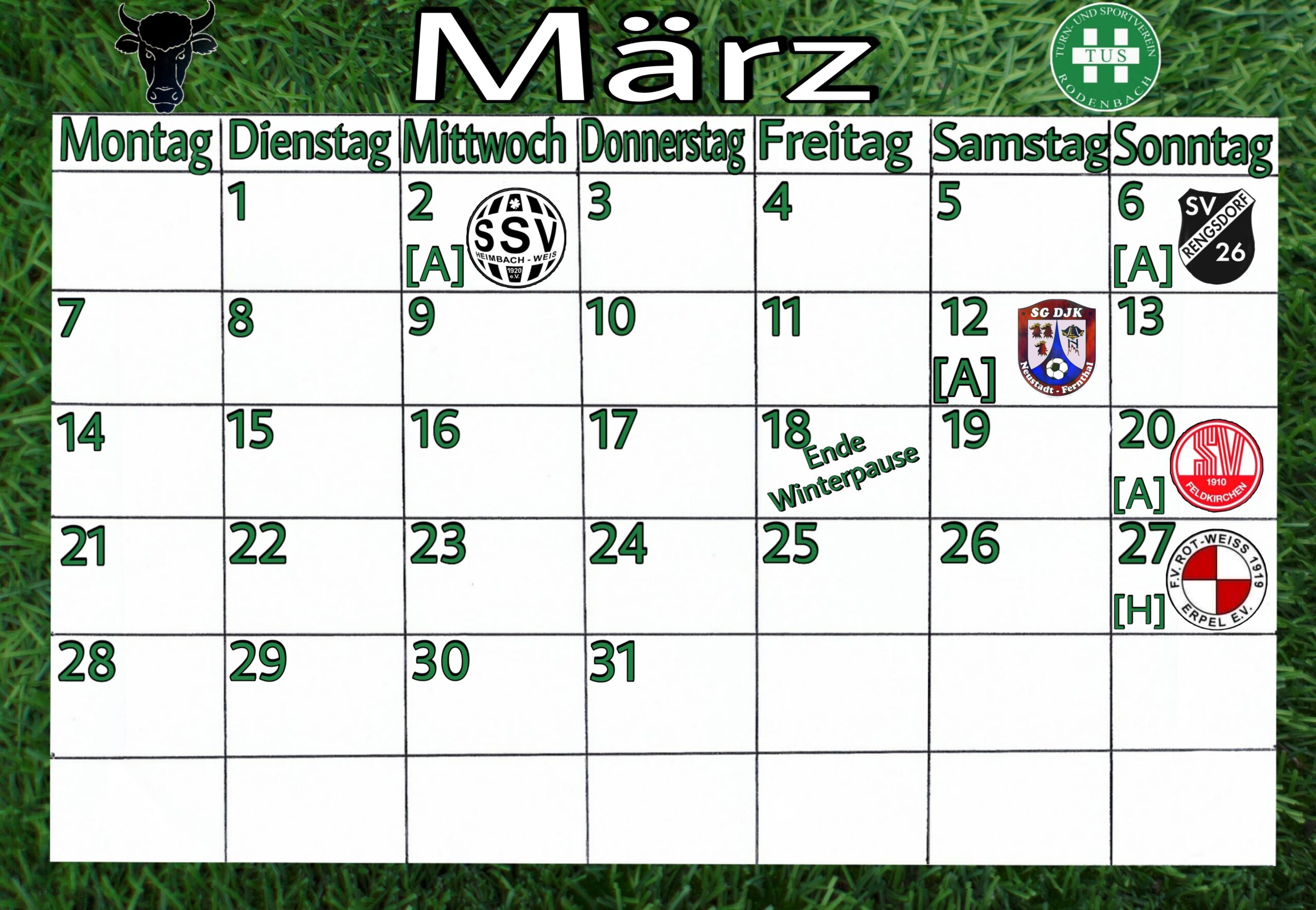 You are currently viewing ⚽️ Programm für den März ⚽️