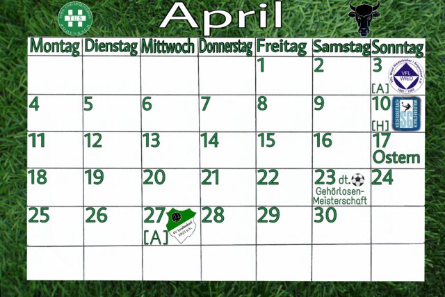 Read more about the article Hier unser Programm für den April ⚽